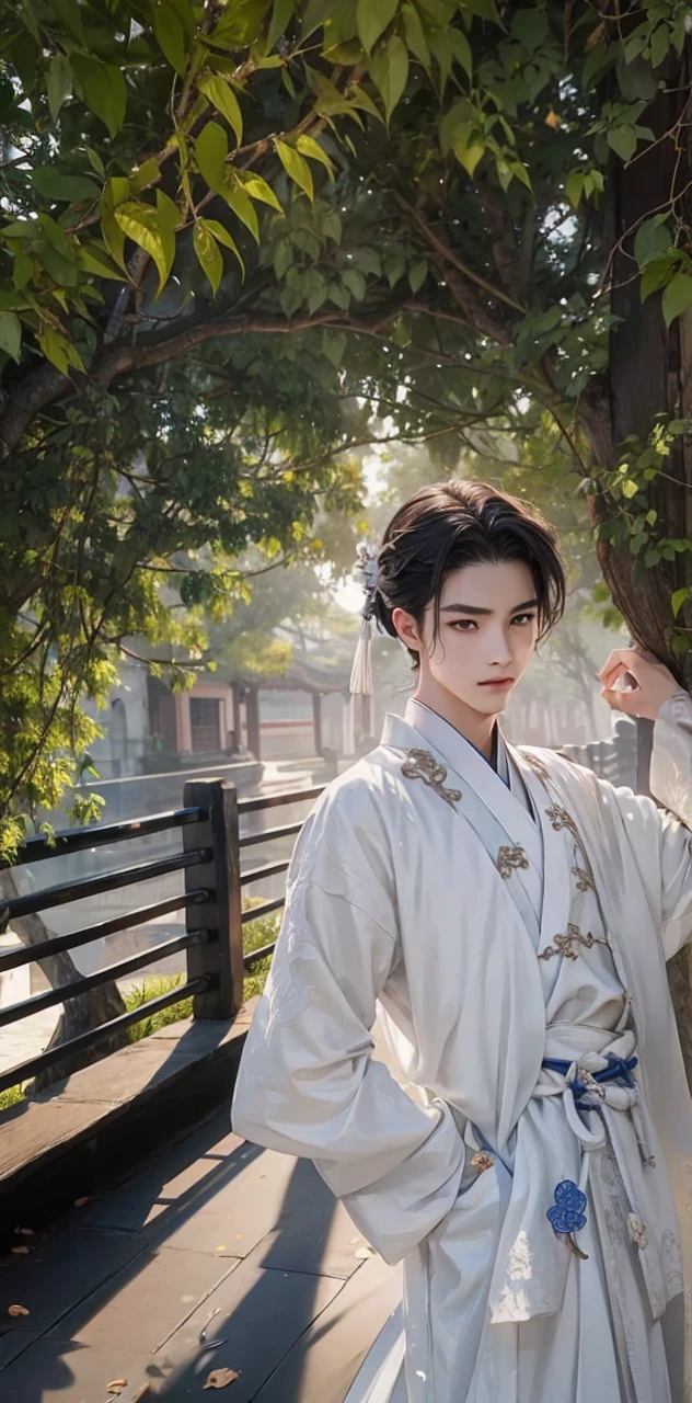 Highest quality,Chinese boy,Ancient Chinese Hanfu Clothing,2.5D