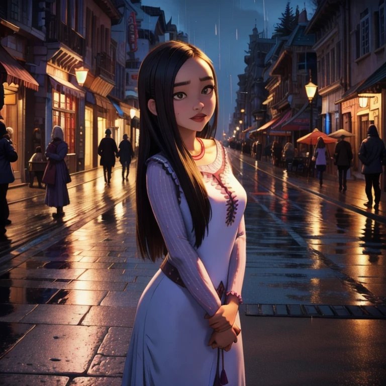 nsfw, 8k,highres, best quality,1girl, looking at viewer, night, street, rain, 
