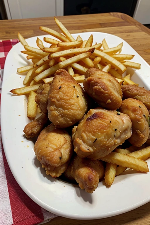 fried chicken with french fries