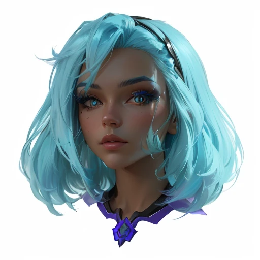 a close up of a woman with blue hair and a blue dress, halfbody portrait, painted character portrait, stylized portrait, 2d portrait, painted in the style arcane, character concept portrait of me, portrait of jinx from arcane, character headshot portrait, detailed character portrait, a character portrait, character portrait of me, portrait of a small character