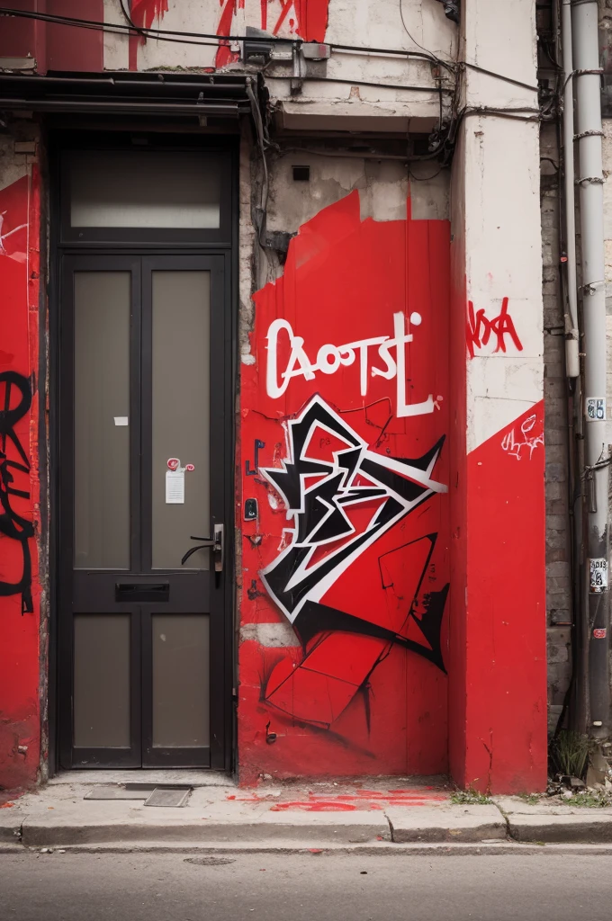 Create a red graffiti with the name APOSTOLOS