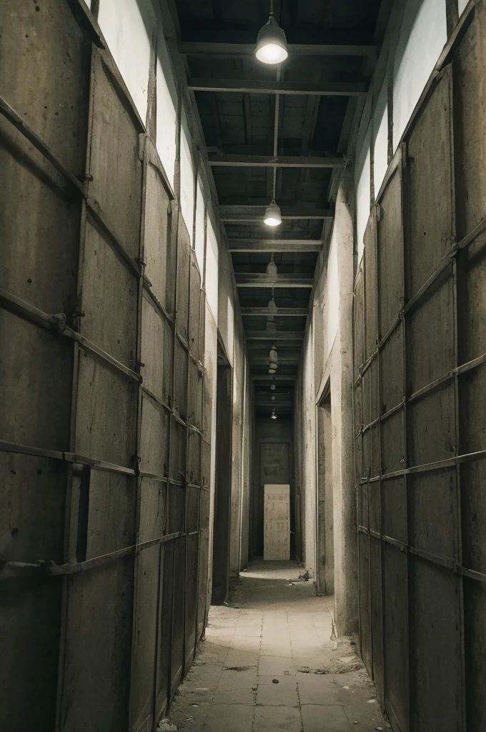 Ghosts appear,between the bars of the cells of the Hushuai prison,In the twentieth century