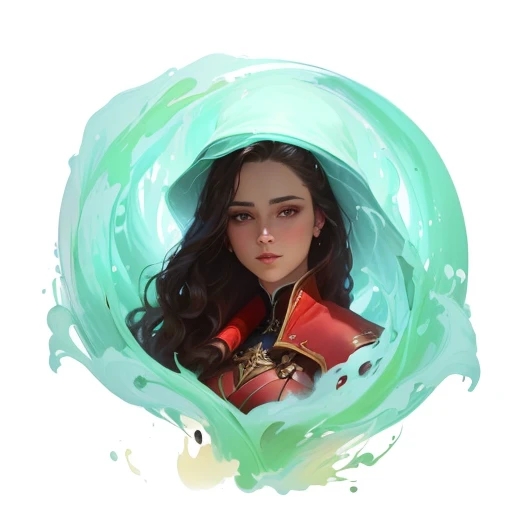 a painting of a woman with long hair and a red dress, painted in the style arcane, halfbody portrait, stylized portrait, centered painted portrait, in the art style of bowater, painting in luminist style, fantasy rpg symmetrical portrait, an expressive digital painting, inspired by Philipp Veit, inspired by Rodolphe Töpffer