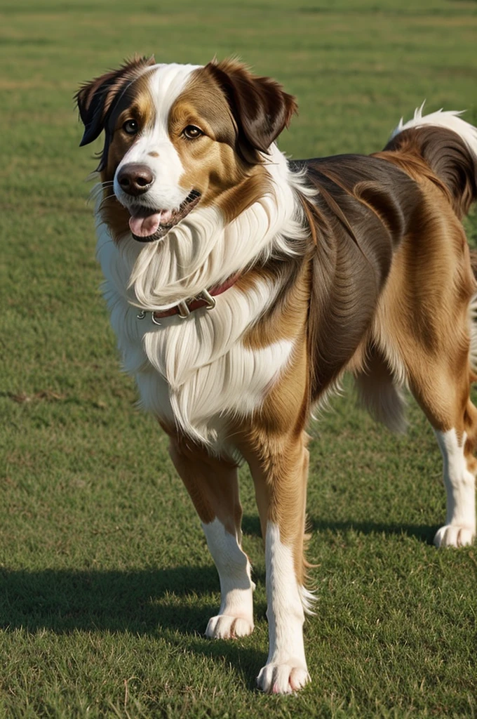 Golden and border collie cross breed dog in animation