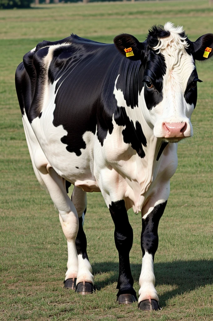 Generate a Holstein cow that looks like a black tabby cat