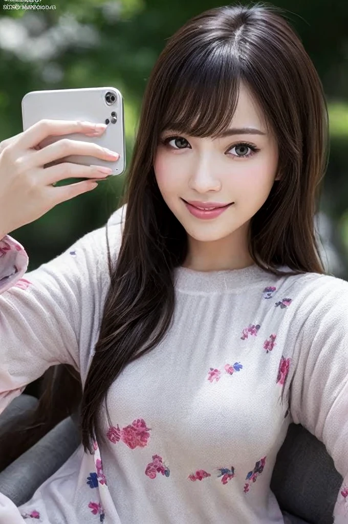 Ultra High Definition,excellent image quality,Rich Colors,8k,32k,Lifelike Images,realistic,photorealistic,masterpiece,ultra-detailed,Deep Contrast,High Fidelity,True-to-Life Colors,Optimal Performance,Top-Notch,Authentic,Close-to-reality,Charming,cute,Angelic,japanese girl,Long straight hair,SmilingTaking a selfie,Selfie view,Upward glanc,white knit pajamas,at home