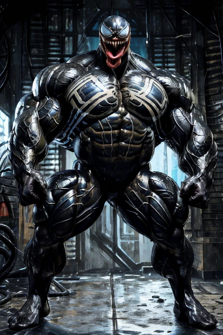 Jr, overly muscular(huge:2.0), dilated veins, huge bubble chest (huge muscle: 2.0), huge biceps, muscular thighs, Thin waist, show tongue, hot squat pose, covered with viscous , The room is full of black and oily tentacles, alien eggs fat.