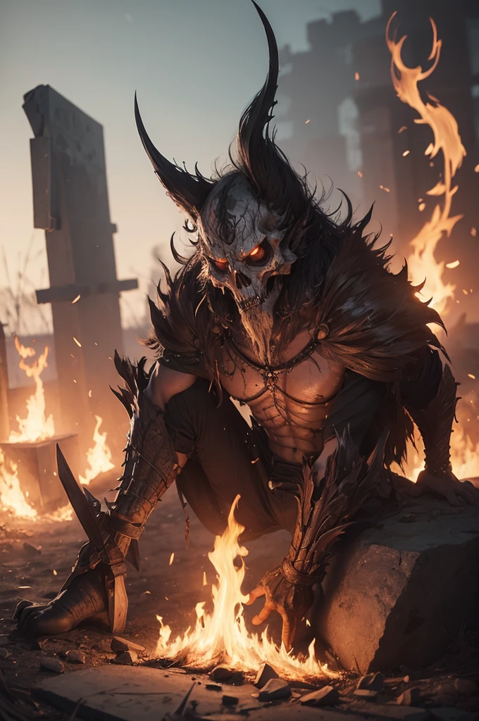 Make a drawing of the work Dead Fire 