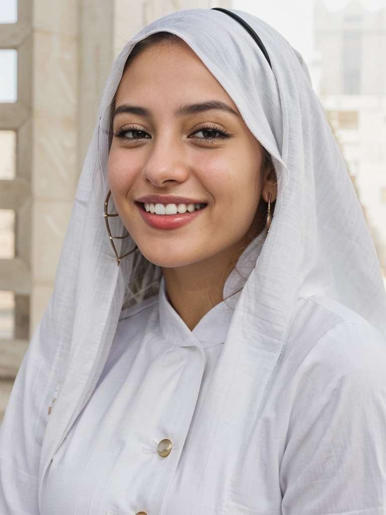 Arab women, cute smile, white teethes