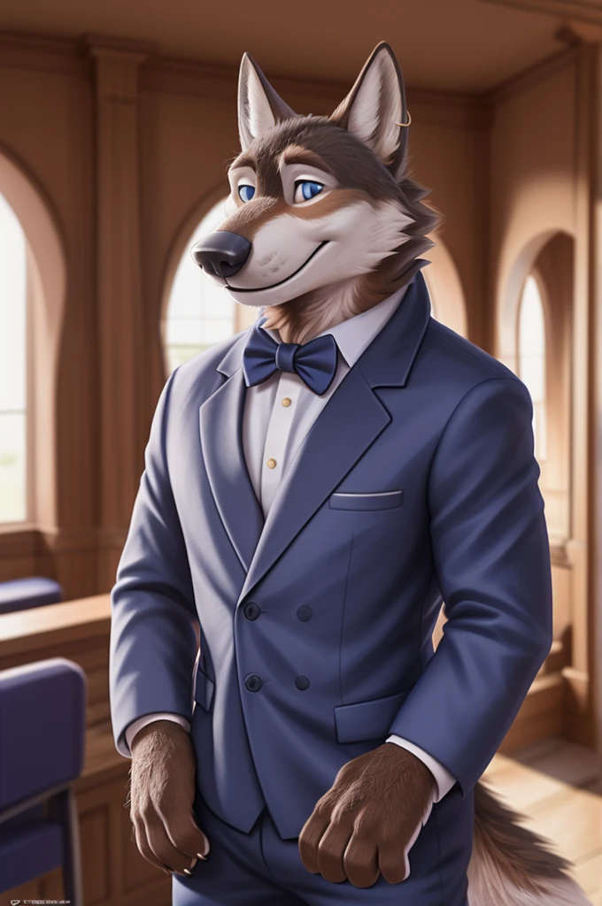 Larry (Zveropolis), wolf, gray fur, (brown body:1.3), beautiful blue eyes, Zveropolis, dressed,blazer,pink shirt,trousers,the bow tie,canine,wolf, detailed fur, male, second, paw pads, finger claws,одевает the bow tie, games,At the viewer, 5 fingers, paws, 4 toes, in the wedding palace, groom,finger ring, holds, flowers for wife,
BREAK from nextel, for dating, by xenoforge, (difficult, high detail,digital photography, soft focus, RAW, close to the camera, smile, positive, Good, mood, Houses, looks at the viewer, очень close to the camera, in the shop,his wedding, marriage palace combination,
Photorealism, realistic, photorealistic,digital style, Subsurface scattering,очень close to the camera
шедевр, Best quality, ultra realistic, 8 thousand.)