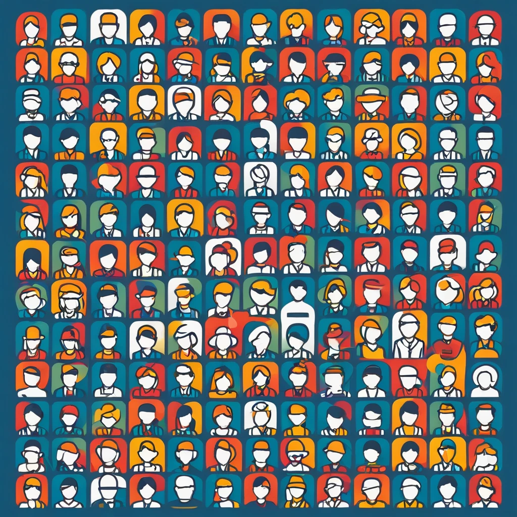 people line icons, people outlines and solid vectors