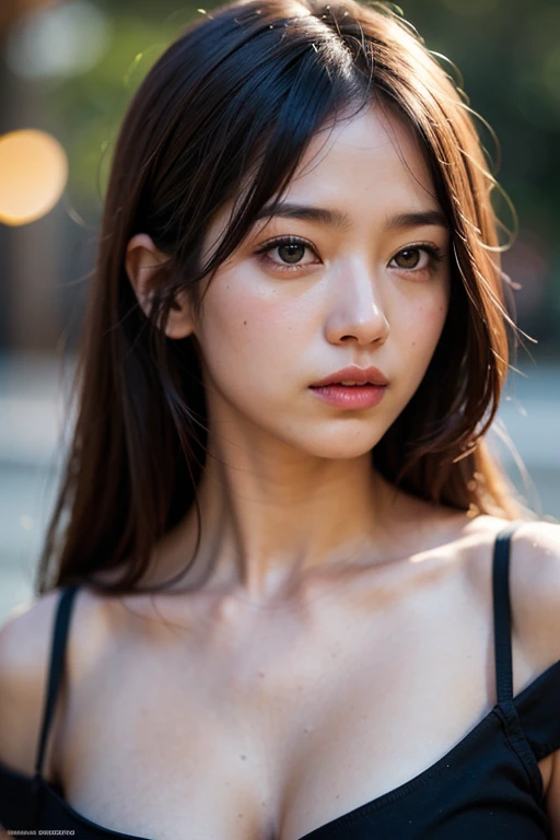 (RAW Photos, Highest quality), (Realistic, Photorealistic:1.3), Tabletop, Crying face, Very delicate and beautiful, Soft Light, (Brown Hair, Straight shoulder-length hair fluttering in the wind), Beautiful detailed girl, (Detailed fingers), Highly detailed eyes and face, Beautifully detailed nose, Beautiful attention to detail, 1 Girl, Japanese, Pure beauty, cute, (Half Body:1.3), Realistic face, Realistic body,