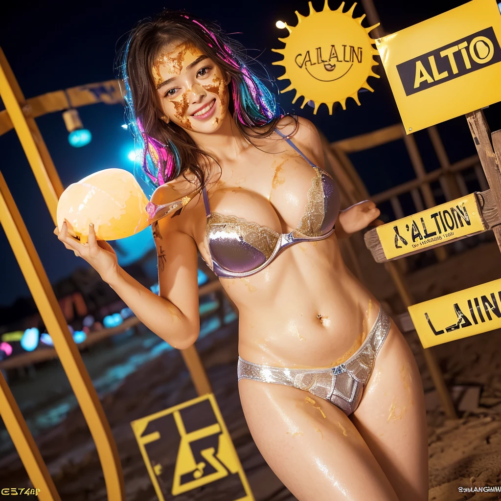 (((((24-years-old, Sexy Gal, Tilt your head))))), (((((Wearing shiny sexy underwear))))), (((Big Breasts))), (((Big Hips))), (Get on all fours), (((Captivating smile))), ((((((((Browsing Caution, Vulgarity、Sunburned skin)))))))), (Skin dents), photoRealistic, Realistic, alone, photoRealistic, Highest quality, Ultra-high resolution, 1 Girl, Yura S, Bedroom, colorful, Part your lips, Night setting, beautiful, masterpiece, Highest quality, Very detailed顔, Perfect lighting, Ultra-high resolution, Very detailed,