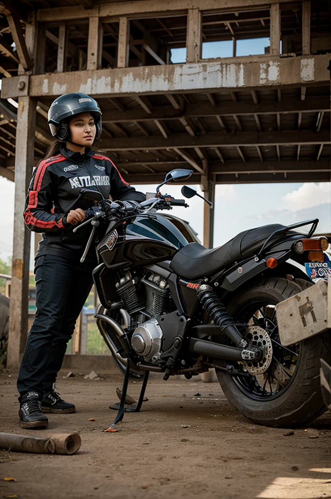 Elephants are still kopdar using sports motorcycles