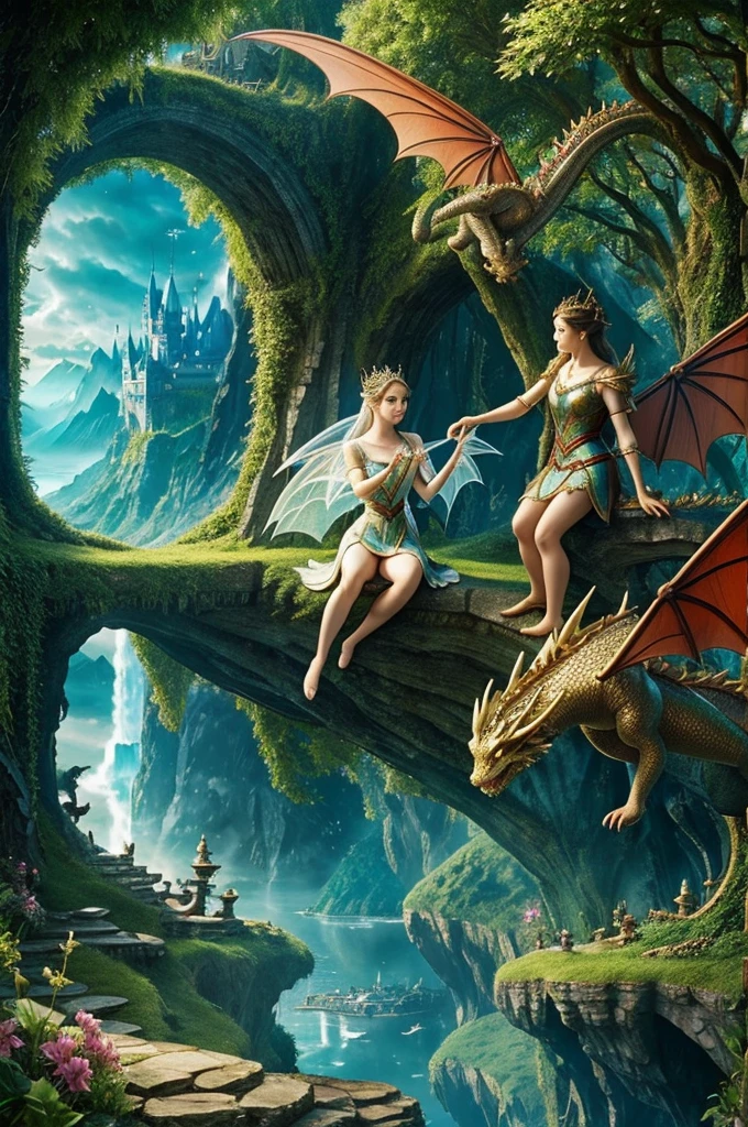 A dragon and a wingless fairy