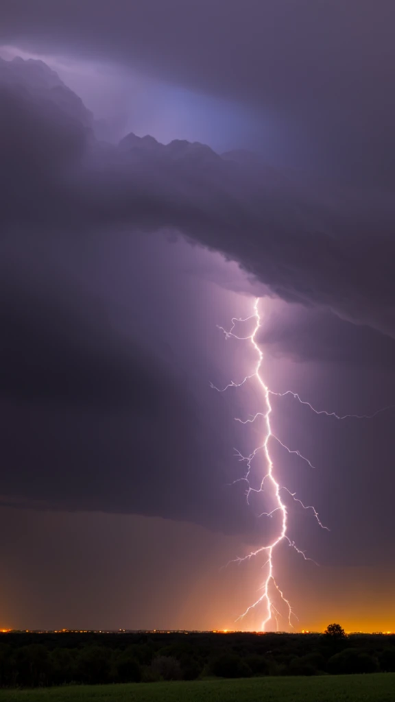Lightning storm of various colors 