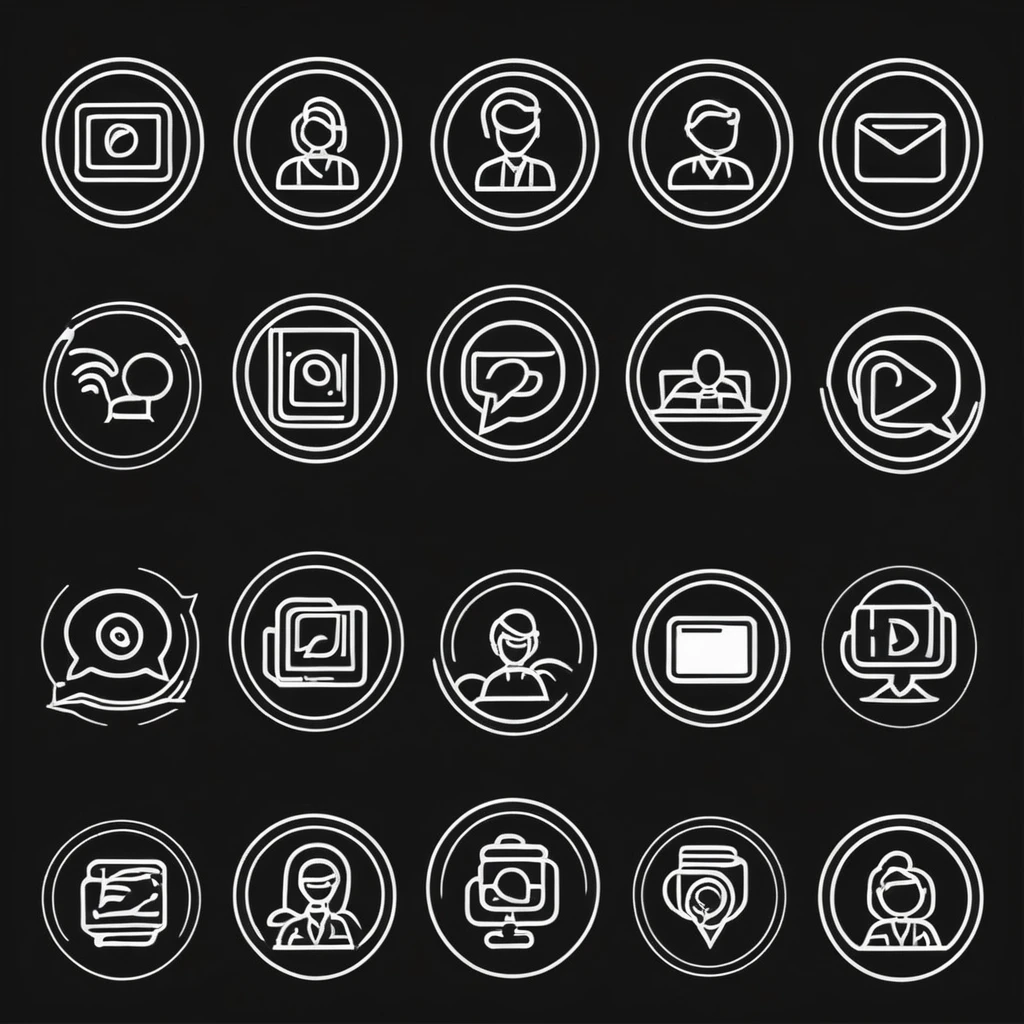 social media line icon, outline and solid vector illustration, group linear pictogram isolated on black