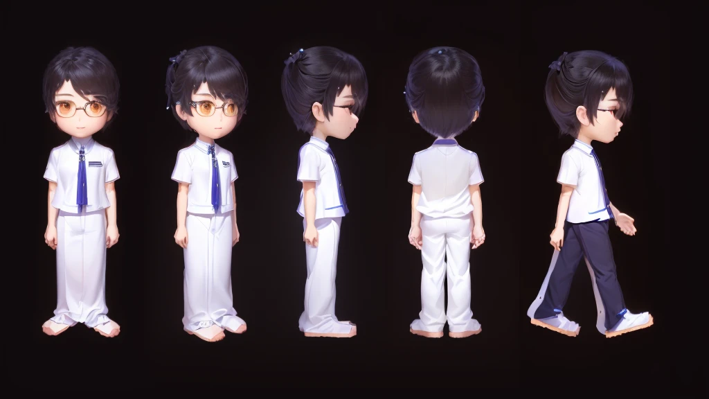 A second dimension youth、whole body、Taoist robe、Long hair、flip flops、Uniform hairstyle、Unified Action、Uniform clothing、White background、HD quality, whole body拍摄转身, character turnaround, 单个角色whole body, whole body单人角色, whole body角色, Character model table turnaround, Animated Characters, whole body角色 concept, Reference Model Table, anime style character, whole body角色 design, Character model table, Complete body, high quality model sheet