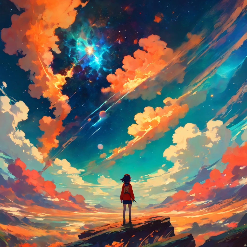 no character, painting of a nebula in space, anime art wallpaper 8 k, anime art wallpaper 4 k, anime art wallpaper 4k, rhads and lois van baarle, concept art | rhads, ilya kuvshinov landscape, ross tran. scenic background, by Atey Ghailan, made with anime painter studio