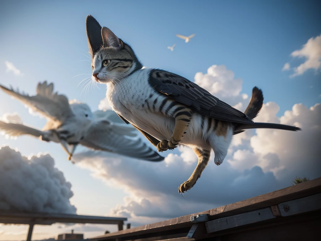 a (cat:0.4)
a (bird:0.35) flying