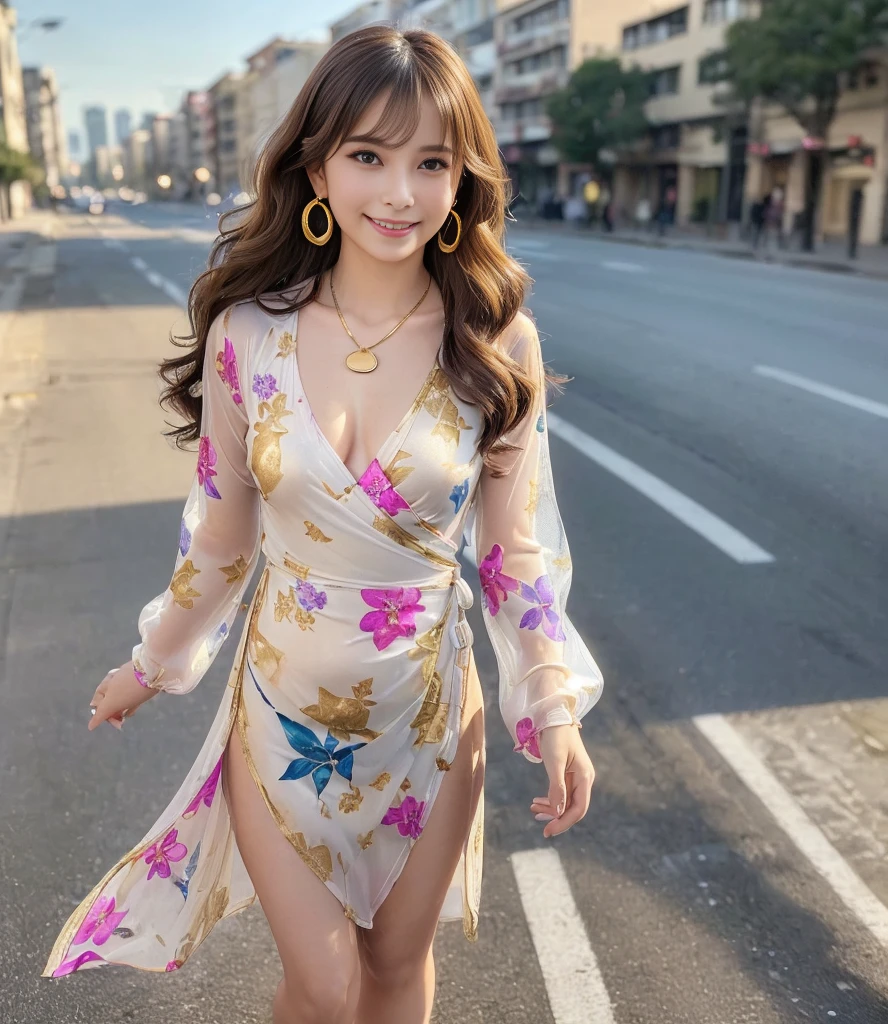 ((beautiful girl:1.3))((thin_fabric:1.4))((I'm working:1.3))((big breasts:1.2))((close:1.2))highest quality、pieces fly、ultra high resolution、(realistic:1.4)、Raw photo、(real skin texture:1.3)、(film grain:1.3)、panorama、character portrait、very wide shot、thin waist、cowboy shot、(darkness、deep shadow、discreet key、cold light、)night、((loosely wavy hair:1.2))、flowing tears、dust、Tyndall effect、(Performance)、1 girl、Beautifully detailed eyes and face、white jabot、brown eyes、((brown short hair:1.2)) (smile:1.3))((Shy smile:1.3))、(((gold necklace_Larger earrings:1.2))、((Abstract and colorful floral dress_see-through long sleeves_Wrap Dress:1.3))、(((naked)))、((All naked))、((sexly))、(((prostitute)))、(((inviting me)))、(in the city、running towards here、Come running with a smile、Fluttering long hair:1.3)((please let me breathe))、Wednesday