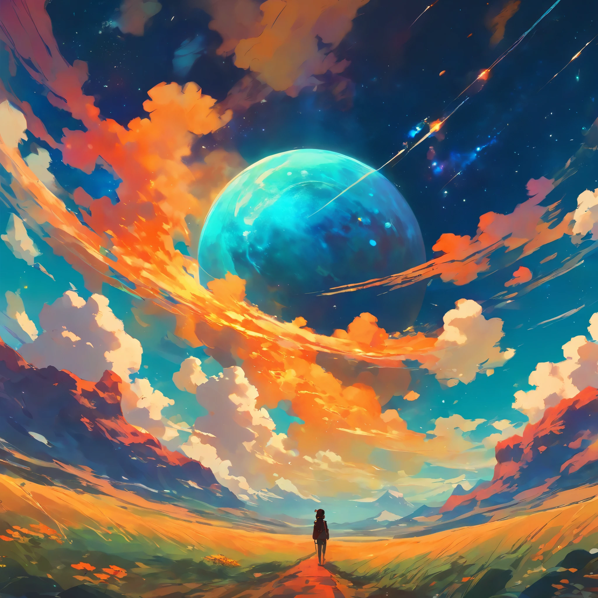 no character, painting of a nebula in space, anime art wallpaper 8 k, anime art wallpaper 4 k, anime art wallpaper 4k, rhads and lois van baarle, concept art | rhads, ilya kuvshinov landscape, ross tran. scenic background, by Atey Ghailan, made with anime painter studio