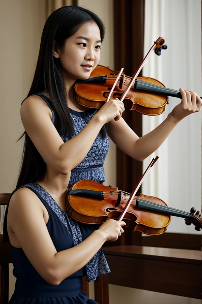 Winnie poh playing violin