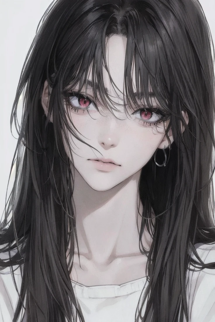 photorealistic, (4k), depth of field, (Masterpiece), (realistic skin texture), extremely detailed, intricate, hyper detailed, high resolution, professional photography, , depth of field, sharp detail, best quality, , 1girl, solo, female focus, chifuyu_matsuno, black hair, red eyes, long hair, , , undercut, single earring, gakuran, butler costume, ,