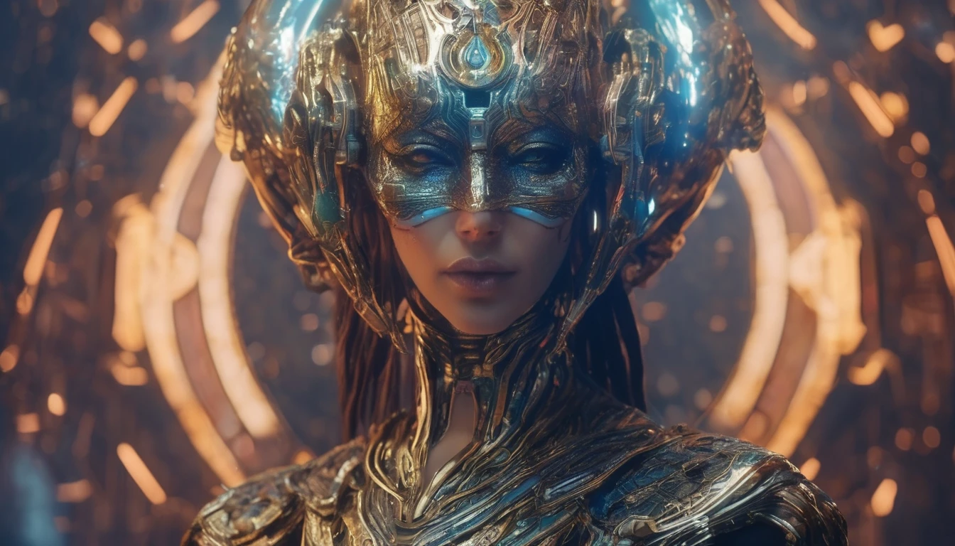 Future female high-dimensional aliens from another dimension，Cosmic，Powerful magic from an unknown dimension，Front bust，Busts and hand portraits，Frontal image，