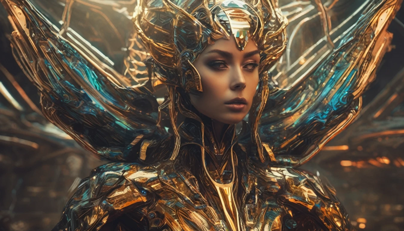 Future female high-dimensional aliens from another dimension,Cosmic,Powerful magic from an unknown dimension,Front bust,Busts and hand portraits,Frontal image,