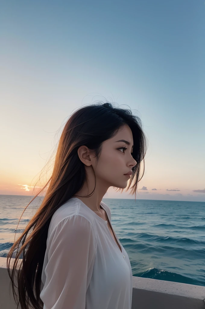 woman looking at the horizon