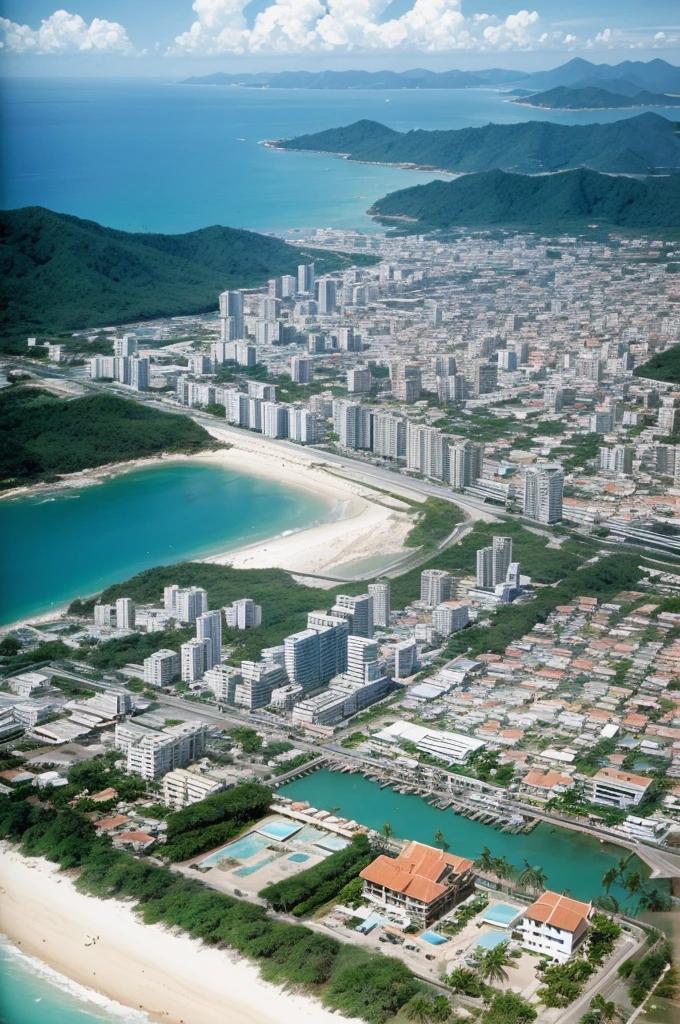 city in 1984 after tsunami, Val mar, lower part of the city where hotels were located, beaches and resorts