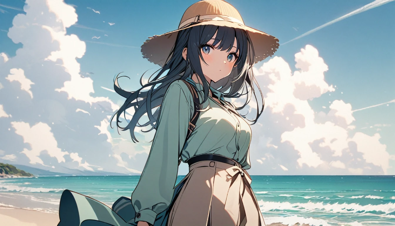 sea, 1girl, stylish, 8k