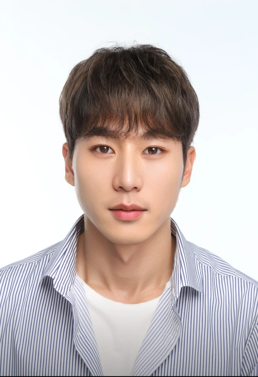 Best Quality, 8k, Masterpiece, (Portrait: 1.3), (photo realistic:1.4), (hyper realistic:1.4), Sharp Focus, looking at viewer, (smoother lighting:1.1), (increase cinematic lighting quality:0.9), realistic lighting, backlighting, light on face, ray trace, (brightening light:1.2), (Increase quality:1.4), sharp detail, (best quality real texture skin:1.4), finely detailed eyes, black_eyes, finely detailed face, 25 year old Korean man