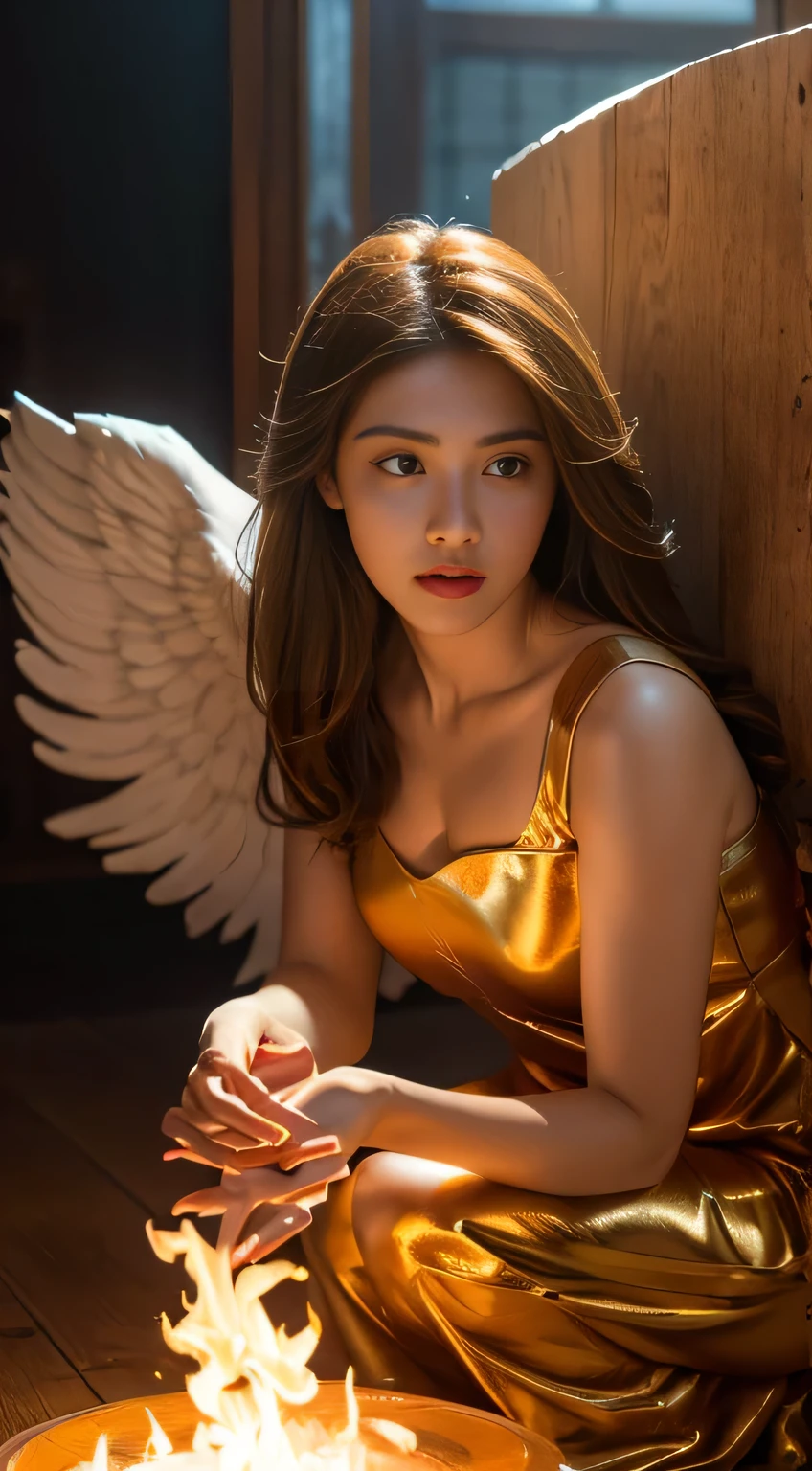 Guardian Angel and Sacred Flame, Stunning and impactful images, Very detailed and impeccable, 4k resolution