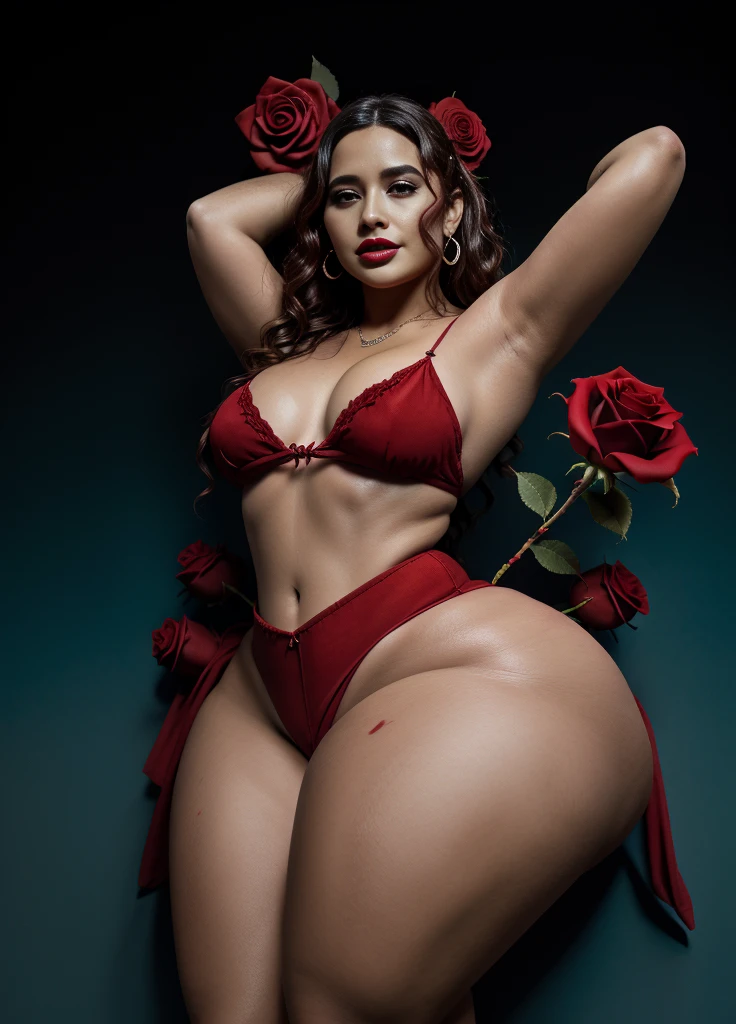 Create a red rosebud