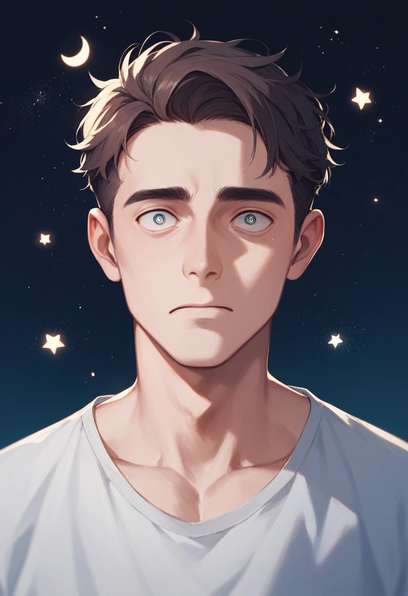 A boy named Thomas. His hair is as black as night,Curious eyes shine like distant stars. But what really caught everyone's attention was the jewelry he wore around his neck.: A small silver moon. This mysterious satellite is made of a bright and delicate material, Seems to emit a soft silver light.