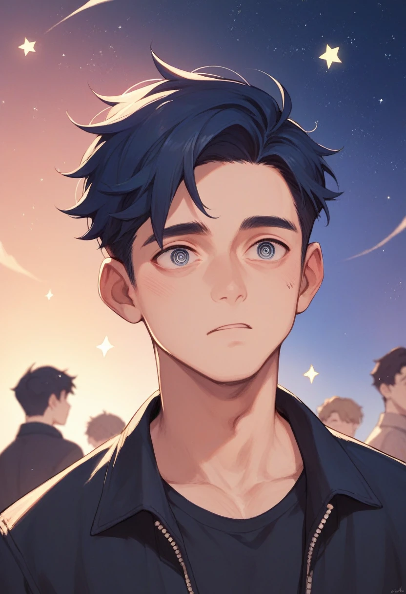 A boy named Thomas. His hair is as black as night,Curious eyes shine like distant stars. But what really caught everyone's attention was the jewelry he wore around his neck.: A small silver moon. This mysterious satellite is made of a bright and delicate material, Seems to emit a soft silver light.