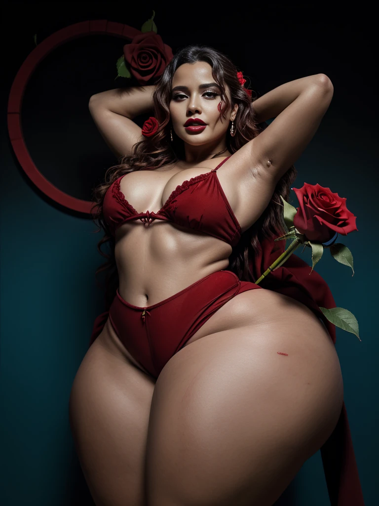Create a red rosebud