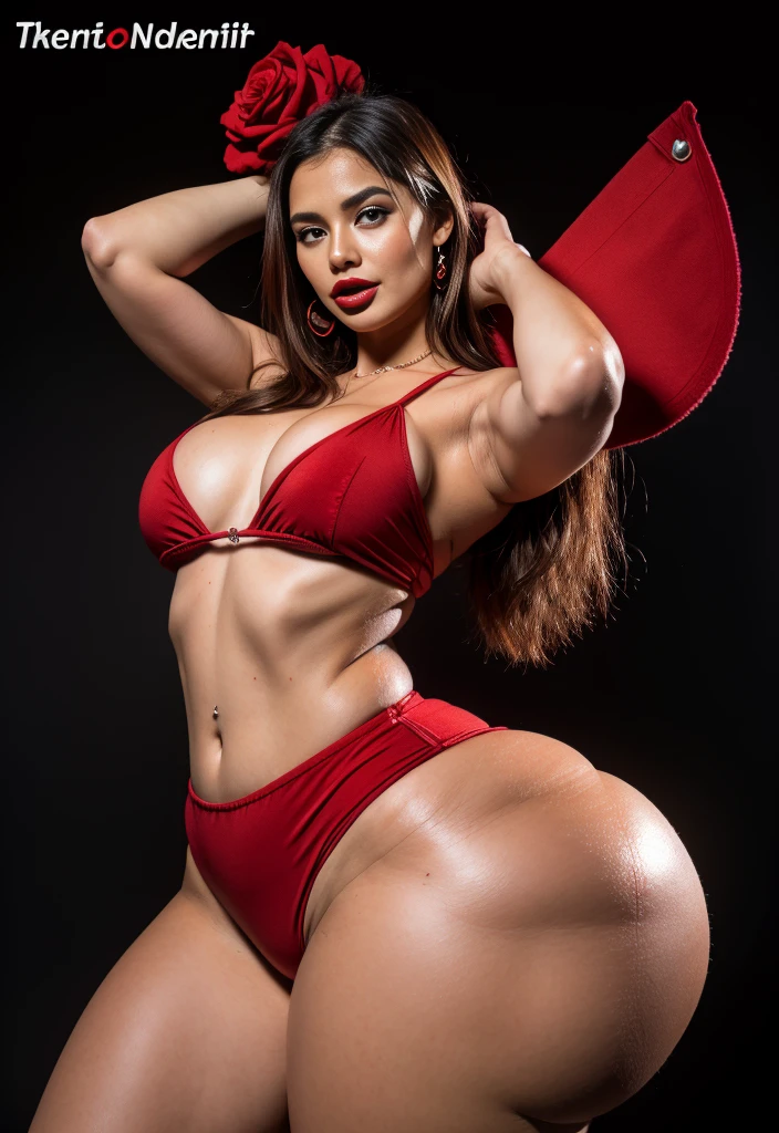 Create a red rosebud
