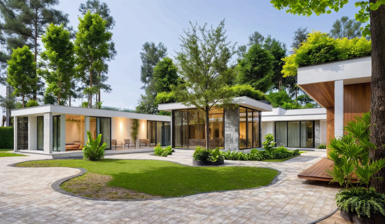 Masterpiece, high quality, best quality,Real pictures, idea houses, architectural ideas, architectural drawings, real pictures, daylight, beautiful plants, gray aluminum glass doors , interior lighting, spot light, fish tank