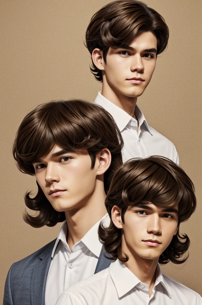 make a Komi-San style boy with brown hair and some curls