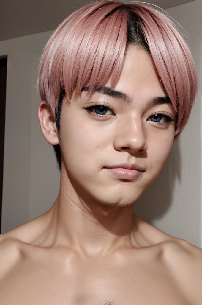 Cute boy doing blushing ahegao. NSFW.