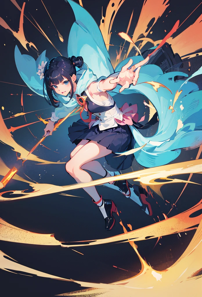 Close-up of woman in skirt and suit, anime full Body illustration, Maya Fei in Ace Attorney, Flat anime style, full Body with costume, anime vtuber full Body model, anime woman fullBody art, full Body!!, Women, female anime character, full Body!, full_Body!!, full Body illustration, full Body details
