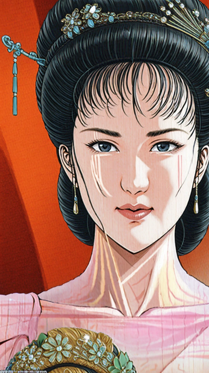 (best quality), (very aesthetic), (ultra-detailed), (best illustration),(a mature female),(perfect face),Suikoden,Mrs. Lin,(((NSFW))),((full_body)),((full_Nude)),(crying),Covers mouth with right hand,red cheek,sweating,skinny,flushed skin,(hairly)WHAT,(resting the back of her head on a pillow),(She is lying on her back completely naked),traditional Chinese bedroom,She spreads her pussy wide with her fingers
