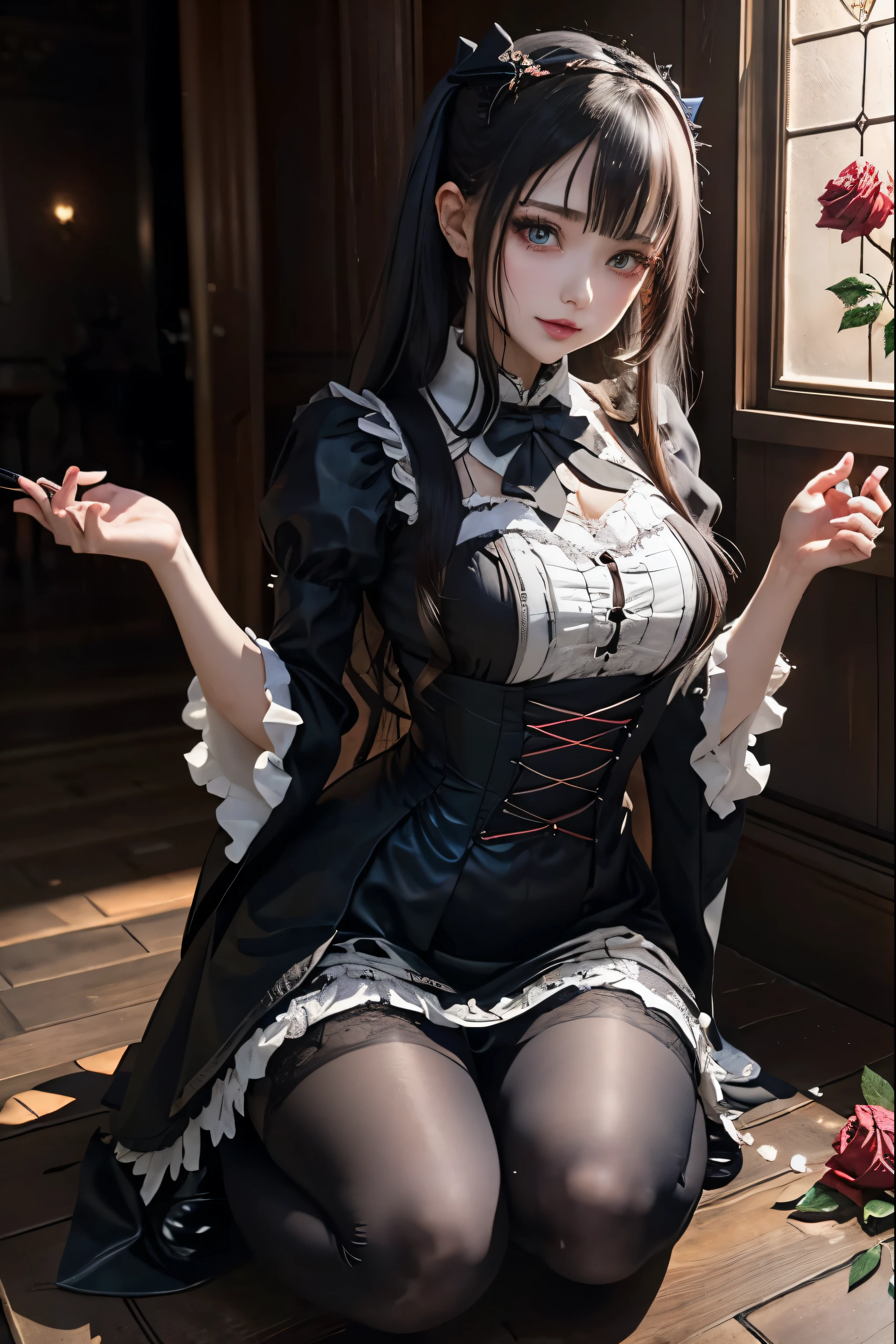 Hard Dark Gothic Makeup、Black dark eyeshadow、sad、Good skin radiance、Dark Gothicメイク、Dark smile、palace、The beauty of fragrance、24-years-old、Expression of intense sexual pleasure、Embarrassed look、Dark Gothic、Highest quality、Expression of sexual pleasure amid suffering、Drunk face、紫のMaid clotheysterious、Noble、The face of someone holding it in the toilet、sexy、Loving smile、Twin tail hair、Right blue eye, Left eye is red、Super tempting pose、Platform Heel Shoes、Heavy makeup、Gothic ta clothes、Silver Hair、Long Hair Straight Hair、Cute Gothic Loliress、Beautiful Face、elegant features、Attractive face、Stained glass is the background、Chest glistening with sweat、The room is dark、goth long dress、Bell Sleeves、Wizard Sleeve、Decadent look、Sexually excited expression、Glossy thighs wet with water、Thighs that are wet and shiny with oil、Background of a room full of roses、sad expression、Rose Maiden、The embroidery is pink、The dress has pink embroidery.、Thigh-high socks、Knee-high socks、Gentle expression、Dark black eyeshadow、Stained glass and rose background、thighs are a little thin、Female Duo、Female couple、dark church background、Stained glass、Black metal world、Dark Castle、Dark Room、Slender body、gothic long dress、Victorian dress、Her thighs are shining with sweat、My body is wet and shiny、Lots of glitter on the thighs、sweating、My thighs are sticky from sweating、Sweat glistening on my thighs, The whole body is sweaty and shiny、I sweated a lot.、My thighs are sweaty、My thighs are wet、My thighs are shining with sweat、A lot of sweat glistening all over the body、Small breasts、Hold the wine in your right hand、Hold the lantern in your left hand、pantyhose、Sit on the bed、The bed is covered with roses、Lying in bed、
