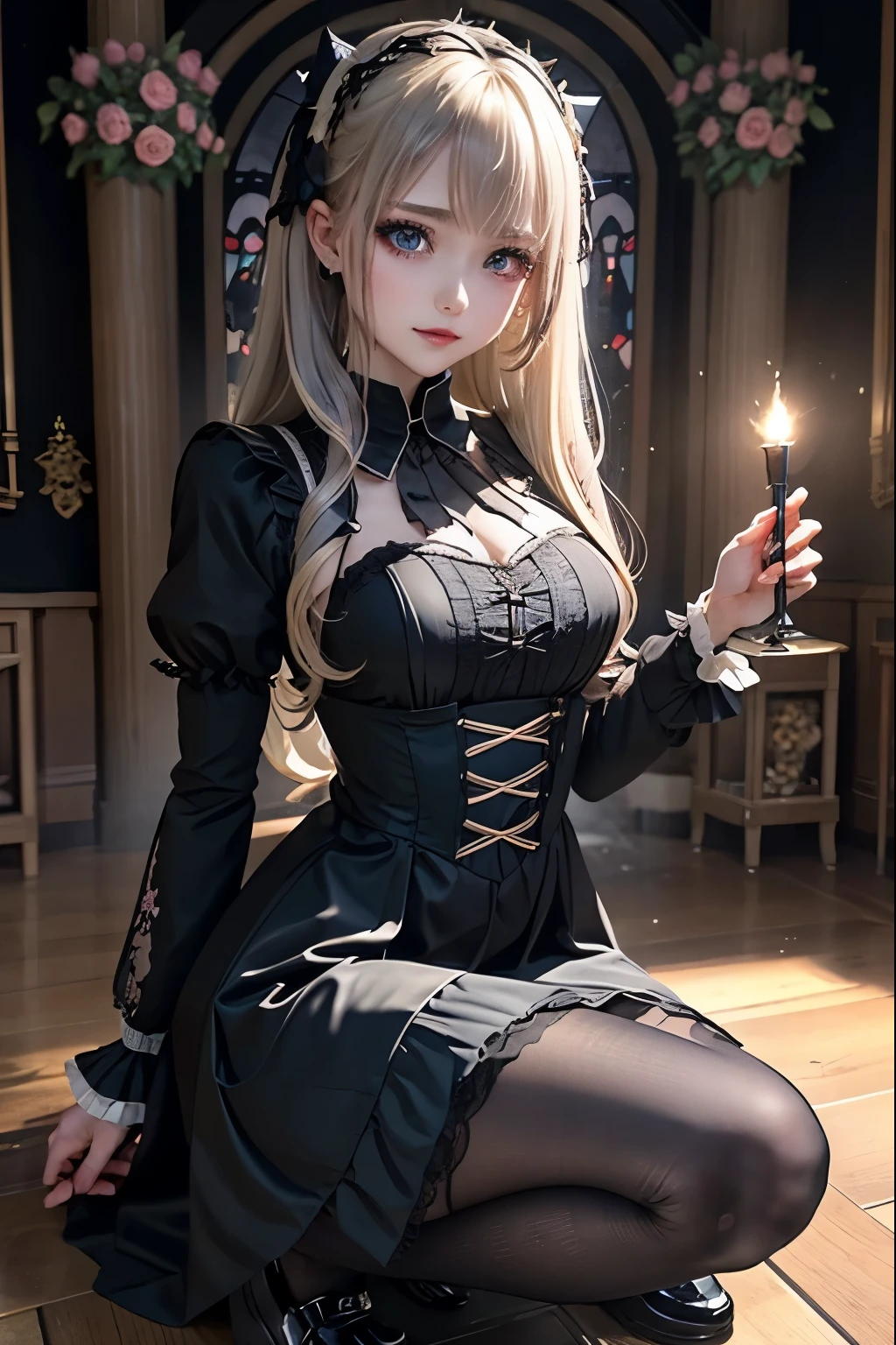 Hard Dark Gothic Makeup、Black dark eyeshadow、sad、Good skin radiance、Dark Gothicメイク、Dark smile、palace、The beauty of fragrance、24-years-old、Expression of intense sexual pleasure、Embarrassed look、Dark Gothic、Highest quality、Expression of sexual pleasure amid suffering、Drunk face、紫のMaid clotheysterious、Noble、The face of someone holding it in the toilet、sexy、Loving smile、Twin tail hair、Right blue eye, Left eye is red、Super tempting pose、Platform Heel Shoes、Heavy makeup、Gothic ta clothes、Silver Hair、Long Hair Straight Hair、Cute Gothic Loliress、Beautiful Face、elegant features、Attractive face、Stained glass is the background、Chest glistening with sweat、The room is dark、goth long dress、Bell Sleeves、Wizard Sleeve、Decadent look、Sexually excited expression、Glossy thighs wet with water、Thighs that are wet and shiny with oil、Background of a room full of roses、sad expression、Rose Maiden、The embroidery is pink、The dress has pink embroidery.、Thigh-high socks、Knee-high socks、Gentle expression、Dark black eyeshadow、Stained glass and rose background、thighs are a little thin、Female Duo、Female couple、dark church background、Stained glass、Black metal world、Dark Castle、Dark Room、Slender body、gothic long dress、Victorian dress、Her thighs are shining with sweat、My body is wet and shiny、Lots of glitter on the thighs、sweating、My thighs are sticky from sweating、Sweat glistening on my thighs, The whole body is sweaty and shiny、I sweated a lot.、My thighs are sweaty、My thighs are wet、My thighs are shining with sweat、A lot of sweat glistening all over the body、Small breasts、Hold the wine in your right hand、Hold the lantern in your left hand、pantyhose、Sit on the bed、The bed is covered with roses、Lying in bed、