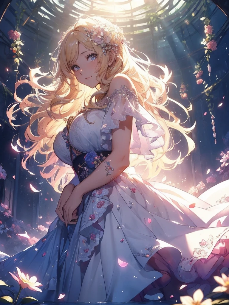 最high quality、1 beautiful woman, ((sleep on your back,)) Show the whole body to the front、bury、Straight、Straightに足を伸ばす、With lots of flowers、Sleeping in the river、buryされる姿勢、ophelia、View from the front、Lying down in the river、全身をwaterに浸している、Wet、water、waterの上で仰向けにこちらをみる、Beautiful thighs、Filled with red roses、 E.G: Worst quality ,flower fractal fine art、Fill the screen with flowers、Bigger on the screen、Lie on your back and face this way、Beautiful Eyes、lie on flower,s Water, Sleeping Princess、Fairy tale、Märchen Beautiful Eyes,High-definition depiction, Realistic, 8K, Unity, , light smile, Beautifully and vividly drawn, , Beautiful, beautiful, clear skin、sexly see-through white dress ,sexly 、see-through dress,???????、 両手でWith lots of flowers、bouquet, a large number of varieties of flowers、Mr.々なFarbeの花、bury、ophelia、 Romanticism,mosquito。 The most beautiful form of chaos, Mr..々Farbe, Intertwined flowers, P article,Magical gentle light,smile,sexy,image quality、masterpiece、Beautiful Face、Super beautiful woman((Big breasted 22 year old office lady、Bust 100,Beautiful long ironed hair、Blonde Hair、height: 165cm。、sexy、Esbian、high quality、、Visual Arts、最high quality、1 woman E.G: Worst quality ,Flower fractal art、、Beautiful radiance,High-definition depiction, Realistic, 8K, Unity, , light smile, Beautifully and vividly drawn, , Beautiful, beautiful, clear skin、sexly ((see-through  dress,))Countless rays of light pouring down, Swirling Light, , Raise one arm above your head, Intense light is emitted from the magic flower circle in front of the girl. Romanticism,: The most beautiful form of chaos, Mr..々Farbe, Intertwined flowers, Particle,magical gentle light,smile,sexly,image quality、masterpiece、Beautiful Face、Super beautiful woman((Big breasted ,Beautiful 、sexly、Esbian、、high quality、Visual art、Written boundary depth、、universe、Happy smile、、、elegant、ticker beautiful decorative、、magic、、Beautiful 、A kind smile、wonderful、Fluttering petals、、Cultivate fantasy、、Mystery light　Lots of flowers、、art、art,mystery,Ultra-high resolution,atmosphere 最high quality、((sleep on your back  on Water))Open your mouth a little、sexyな口、buryされる姿勢