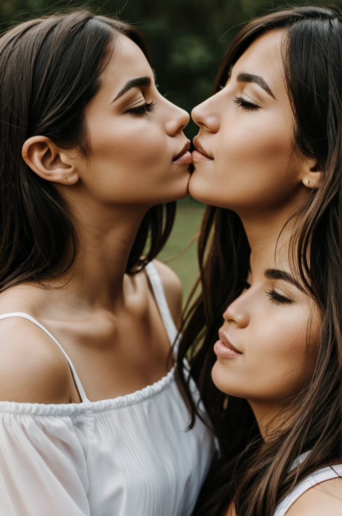 Two women kissing