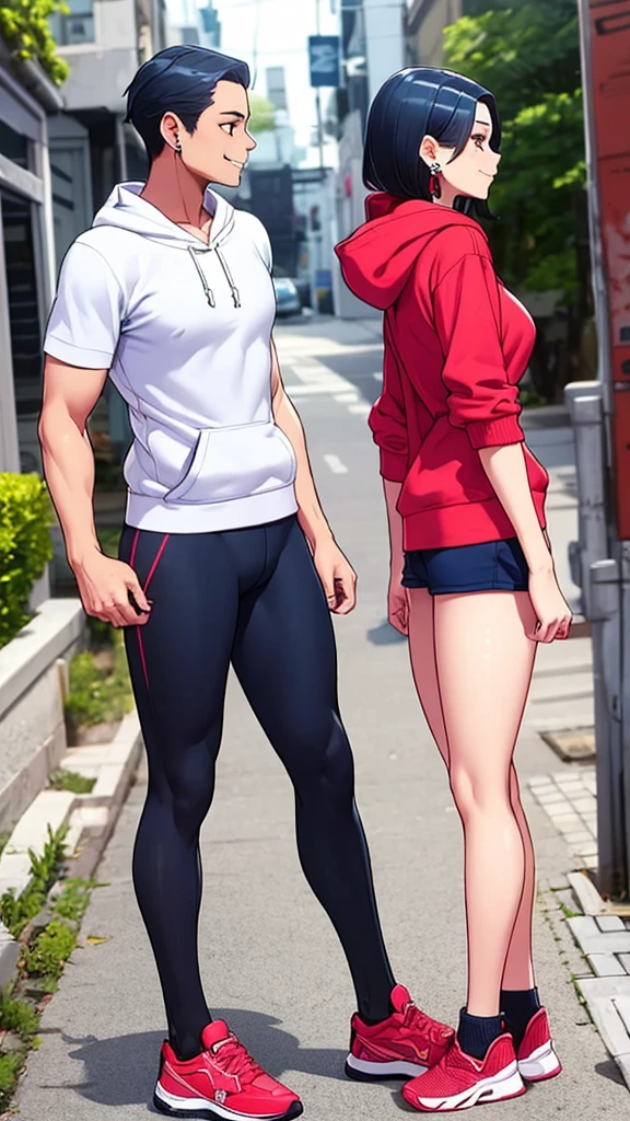 ((((((1boy)))))), fluffy blonde hair, ((big sharp wolf ears)), wolf tail, slim figure, ((pale skin)), sky blue eyes, joyful, big thighs, big butt, fangs, slim waist, lean figure, skin pale, youthful appearance, (((bulge))), black booty gym shorts, black thigh socks